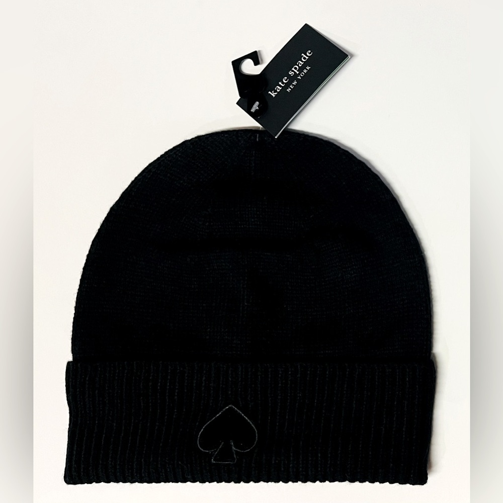 KATE SPADE Black Knit Beanie